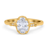 Vintage Style Wedding Ring Round Simulated Cubic Zirconia 925 Sterling Silver