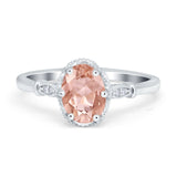 Vintage Style Wedding Ring Round Simulated Cubic Zirconia 925 Sterling Silver