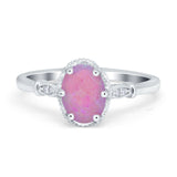 Vintage Style Wedding Ring Round Simulated Cubic Zirconia 925 Sterling Silver