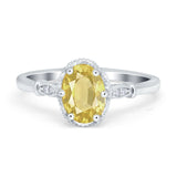 Vintage Style Wedding Ring Round Simulated Cubic Zirconia 925 Sterling Silver