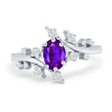 Oval Marquise Simulated Cubic Zirconia Ring 925 Sterling Silver