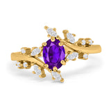 Oval Marquise Simulated Cubic Zirconia Ring 925 Sterling Silver