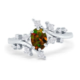 Oval Marquise Simulated Cubic Zirconia Ring 925 Sterling Silver