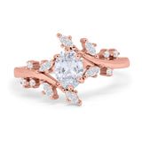 Oval Marquise Simulated Cubic Zirconia Ring 925 Sterling Silver