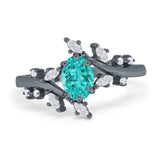 Oval Marquise Simulated Cubic Zirconia Ring 925 Sterling Silver