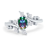 Oval Marquise Simulated Cubic Zirconia Ring 925 Sterling Silver