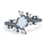 Oval Marquise Simulated Cubic Zirconia Ring 925 Sterling Silver