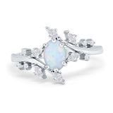 Oval Marquise Simulated Cubic Zirconia Ring 925 Sterling Silver