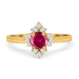 Art Deco Halo Engagement Ring Round Simulated Cubic Zirconia 925 Sterling Silver