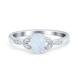 Art Deco Teardrop Bridal Ring Simulated Cubic Zirconia 925 Sterling Silver