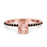 Accent Art Deco Wedding Ring Black Simulated Cubic Zirconia 925 Sterling Silver