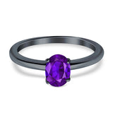 Simulated Cubic Zirconia Cathedral Wedding Ring 925 Sterling Silver Center Stone-(7mmx5mm)