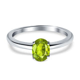 Simulated Cubic Zirconia Cathedral Wedding Ring 925 Sterling Silver Center Stone-(7mmx5mm)