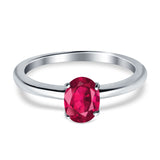 Simulated Cubic Zirconia Cathedral Wedding Ring 925 Sterling Silver Center Stone-(7mmx5mm)