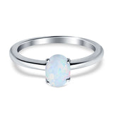 Simulated Cubic Zirconia Cathedral Wedding Ring 925 Sterling Silver Center Stone-(7mmx5mm)