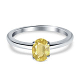Simulated Cubic Zirconia Cathedral Wedding Ring 925 Sterling Silver Center Stone-(7mmx5mm)