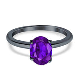 Oval Cut Simulated Cubic Zirconia Cathedral Wedding Ring 925 Sterling Silver Center Stone-(8mmx6mm)