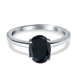Oval Cut Simulated Cubic Zirconia Cathedral Wedding Ring 925 Sterling Silver Center Stone-(8mmx6mm)