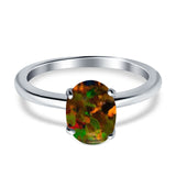 Oval Cut Simulated Cubic Zirconia Cathedral Wedding Ring 925 Sterling Silver Center Stone-(8mmx6mm)