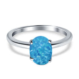 Oval Cut Simulated Cubic Zirconia Cathedral Wedding Ring 925 Sterling Silver Center Stone-(8mmx6mm)