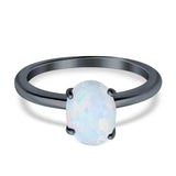 Oval Cut Simulated Cubic Zirconia Cathedral Wedding Ring 925 Sterling Silver Center Stone-(8mmx6mm)