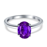 Oval Cut Simulated Cubic Zirconia Cathedral Wedding Ring 925 Sterling Silver Center Stone-(9mmx7mm)