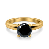 Round Simulated Cubic Zirconia Cathedral Wedding Ring 925 Sterling Silver Center Stone-(6mm)