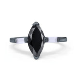Art Deco Marquise Simulated Cubic Zirconia Engagement Ring 925 Sterling Silver