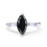 Art Deco Marquise Simulated Cubic Zirconia Engagement Ring 925 Sterling Silver