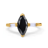 Art Deco Marquise Simulated Cubic Zirconia Engagement Ring 925 Sterling Silver