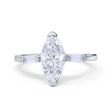 Art Deco Marquise Simulated Cubic Zirconia Engagement Ring 925 Sterling Silver