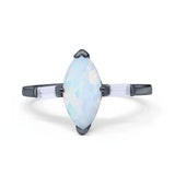 Art Deco Marquise Simulated Cubic Zirconia Engagement Ring 925 Sterling Silver