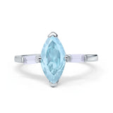 Marquise Art Deco Engagement Simulated Cubic Zirconia Ring 925 Sterling Silver