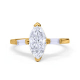 Marquise Art Deco Engagement Simulated Cubic Zirconia Ring 925 Sterling Silver