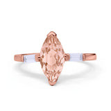 Marquise Art Deco Engagement Simulated Cubic Zirconia Ring 925 Sterling Silver