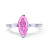 Marquise Art Deco Engagement Simulated Cubic Zirconia Ring 925 Sterling Silver