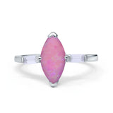 Marquise Art Deco Engagement Simulated Cubic Zirconia Ring 925 Sterling Silver