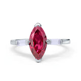 Marquise Art Deco Engagement Simulated Cubic Zirconia Ring 925 Sterling Silver