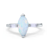 Marquise Art Deco Engagement Simulated Cubic Zirconia Ring 925 Sterling Silver