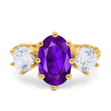 Oval Art Deco Engagement Ring Simulated Cubic Zirconia 925 Sterling Silver