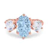 Oval Art Deco Engagement Ring Simulated Cubic Zirconia 925 Sterling Silver