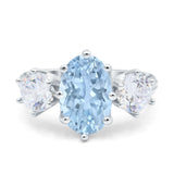 Oval Art Deco Engagement Ring Simulated Cubic Zirconia 925 Sterling Silver