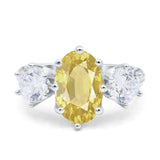 Oval Art Deco Engagement Ring Simulated Cubic Zirconia 925 Sterling Silver