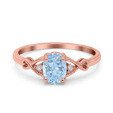 Oval Filigree Infinity Engagement Ring Simulated Cubic Zirconia 925 Sterling Silver