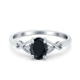 Oval Filigree Infinity Engagement Ring Simulated Cubic Zirconia 925 Sterling Silver