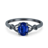 Oval Filigree Infinity Engagement Ring Simulated Cubic Zirconia 925 Sterling Silver