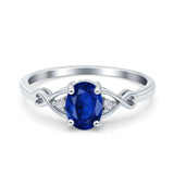 Oval Filigree Infinity Engagement Ring Simulated Cubic Zirconia 925 Sterling Silver