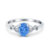 Oval Filigree Infinity Engagement Ring Simulated Cubic Zirconia 925 Sterling Silver