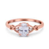 Oval Filigree Infinity Engagement Ring Simulated Cubic Zirconia 925 Sterling Silver