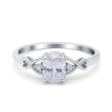 Oval Filigree Infinity Engagement Ring Simulated Cubic Zirconia 925 Sterling Silver